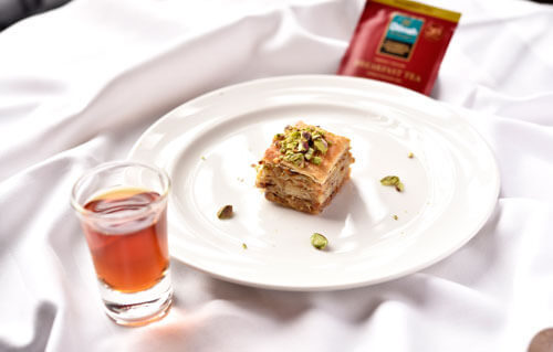 Perfect Ceylon Breakfast Tea paired with Baklava