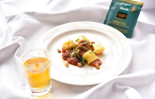 Perfect Ceylon Green Tea with Lychee and Ginger paired with Gnocchi with Caponata