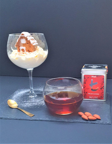 Dilmah Italian Almond Paired with Gingerbread Snow Globe 