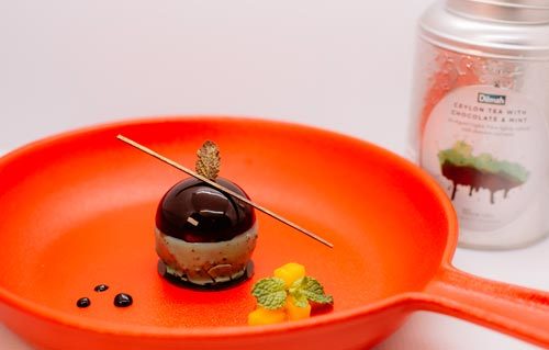 Spring Time Chocolate with Almond Crispy Mango Infused with Dilmah Ceylon Tea with Chocolate and Mint