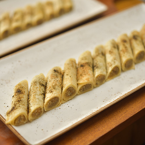 Ginger and Rose Tea infused Coconut Crepes with Caramelized Banana