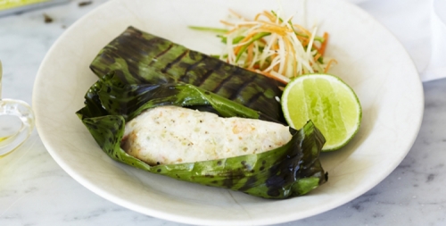 Lobster and Parrot Fish Patties with Ceylon Green Tea Rice Crisps