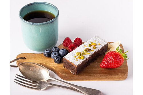 Dilmah Ceylon Breakfast, Pistachio, and Coconut Chocolate Brownie