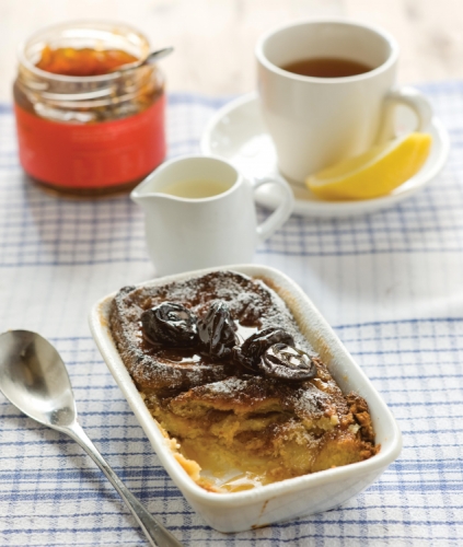 Marmalade Bread and Butter Pudding with Earl Grey Infused Prunes