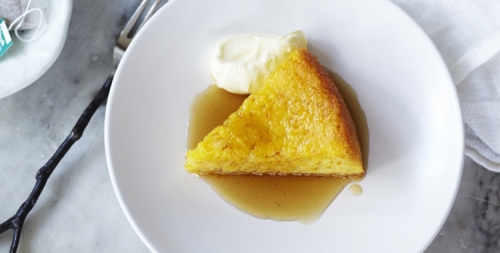 Orange Cake with Peppermint and Cinnamon Tea Syrup