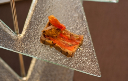 Dilmah “t” earl Grey Tea smoked vegetables terrine, eggplant caviar, tomato petals