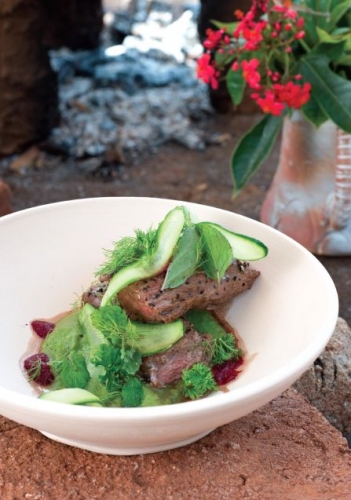 Lamb With Sweet Pea Puree Paired With Moroccan Mint Green Tea