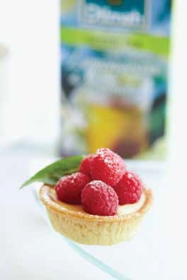 Lemongrass and Lemon Green Tea curd tartlet and raspberries