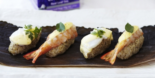 Prawns and Scallops with Perfect Ceylon Tea Sushi Rice