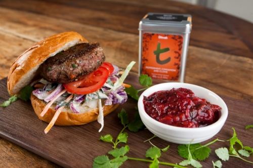 Lamb Burger with Peppermint Cinnamon and Clove Chutney