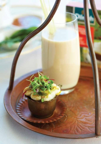 Western Australian Blue Swimmer Crab and Haloumi Tartlet with baby celery & chard salad