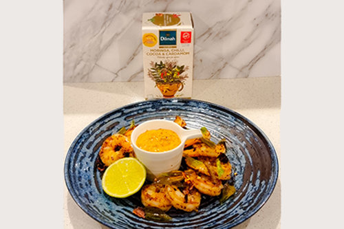 Tea-Infused Grilled Prawns with Chili Mayonnaise