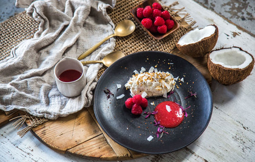 Coeur a la crème with Red Rooibos with Raspberry and Coconut