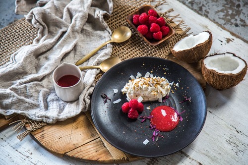 Coeur a la crème with Red Rooibos with Raspberry and Coconut